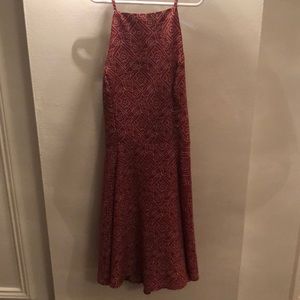 Hollister Orange Red Skater Mini Tie Dress